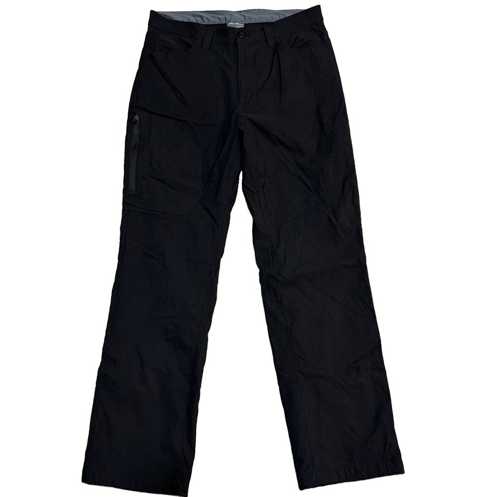 Eddie Bauer Fleece Lined Pants Size 32x30 Black Men's Hike Hunt